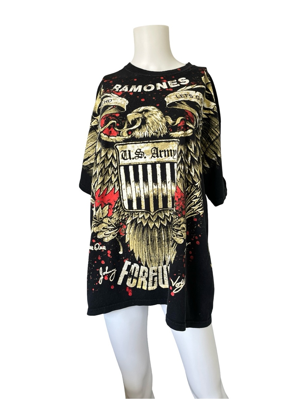 Era Evil Ramones Graphic Tee AOP Grunge Punk Army Military Adult Size XL